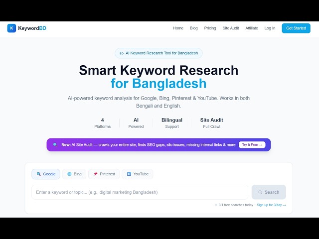 Keyword Research Tool for Bangladesh: Welcome to the official overview tutorial of Keyword.bd!