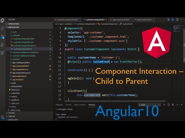 Angular- Component Interaction or Data Sharing from Child to Parent Component