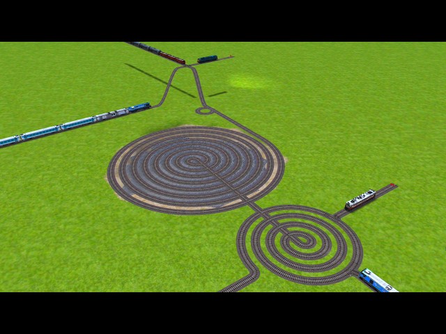 All Realistic Trains Crossing At Round Circle Railroad Tracks Risky Railroad Tracks || #trains