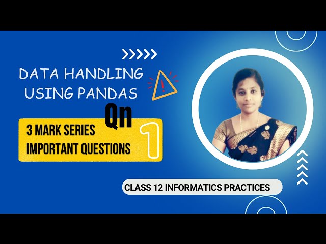 Pandas Series & DataFrame | 3  Mark Questions | CBSE Sample Paper | Class 12 Informatics Practices