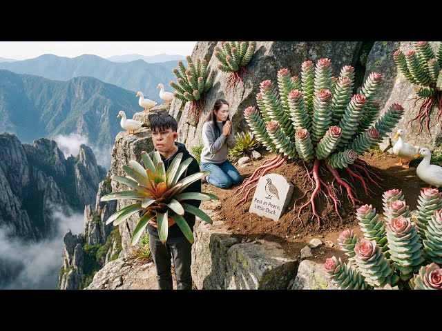 Brave Boy Risks His Life Harvesting String of Buttons on Cliff | Final Farewell to Little Duck