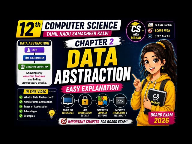 🔥 12th Computer Science | Chapter 2: Data Abstraction | Easy Explanation | Board Exam