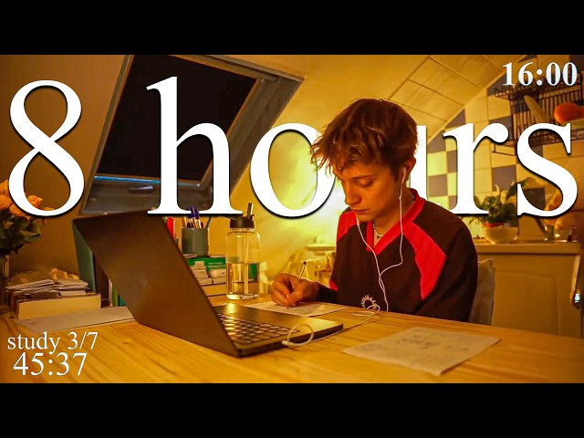 LIVE | 8-HOUR study with me in Paris 📚⛈️ rain sounds & pomodoro timer 60 & 10