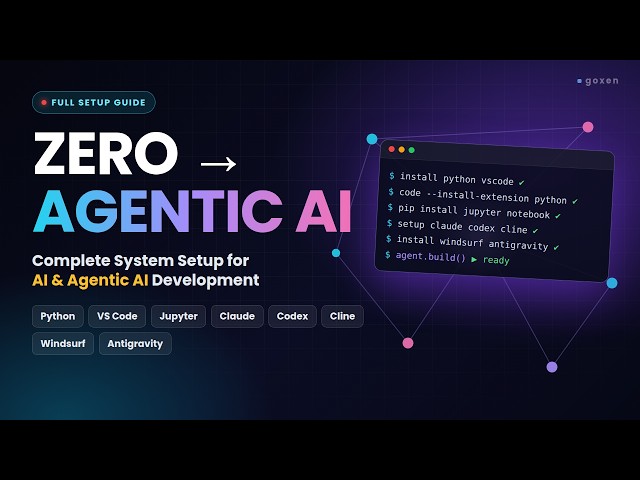 Complete AI & Agentic AI Dev Setup (2026) | Python, VS Code, Jupyter, Claude, Codex, Cline.