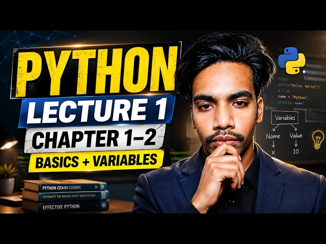 Python Lecture 1 | Chapter 1–2 | Python Basics + Variables | Complete Python Course in Hindi