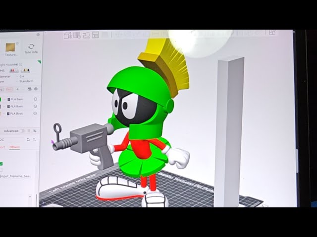 Looney tunes Marvin the Martian 3D printing bambu lab H2C life size maximum height 2 days 5 hour