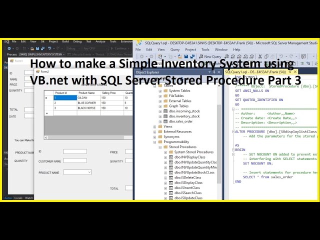 How to make a Simple Inventory System using VB.net with SQL Server Stored Procedure Part 3