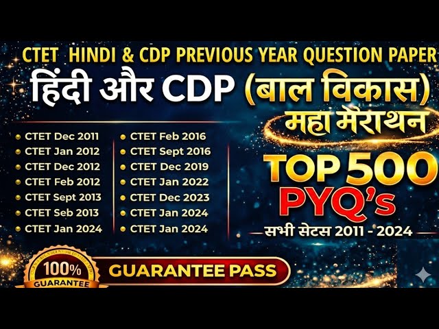 CTET Previous Year Question Paper cdp Pedagogy CTET 2026 Preparation I