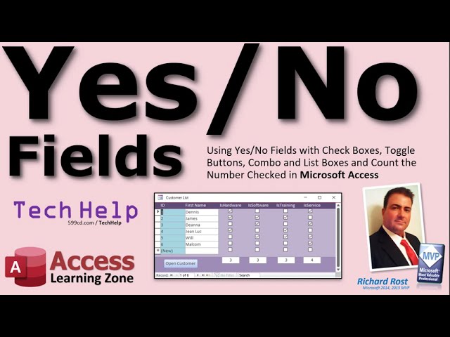 Using Microsoft Access Yes/No Fields, Check Boxes, Toggle Buttons, Combo, List Boxes, & Count Totals