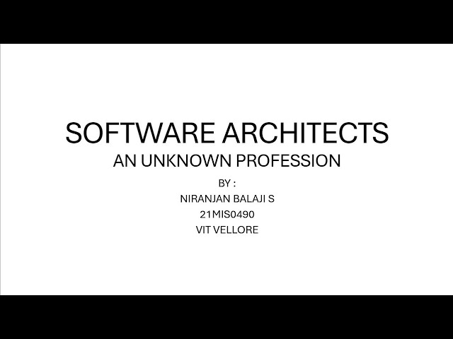 Software Architects : an unknown profession