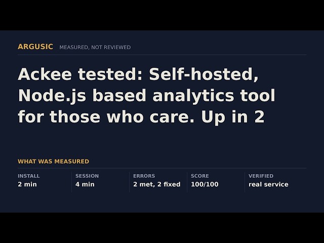 Ackee tested: Self-hosted, Node.js based analytics tool for those who care. Up in 2 minutes.