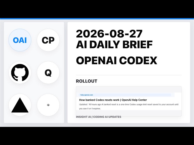 OpenAI Codex documents how banked usage resets work | AI Daily Brief | 2026-08-27