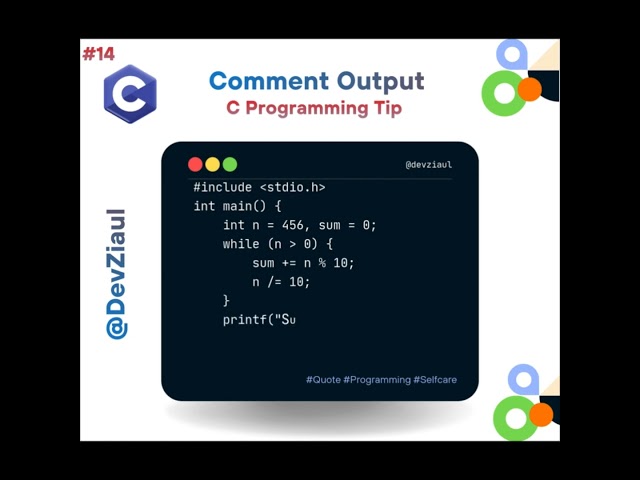 C Programming Logic | Find Sum of Digits Using While Loop #shorts #cprogramming