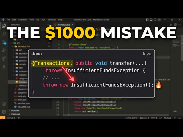 @Transactional in Spring Boot Explained (Rollback, Propagation & Locking)