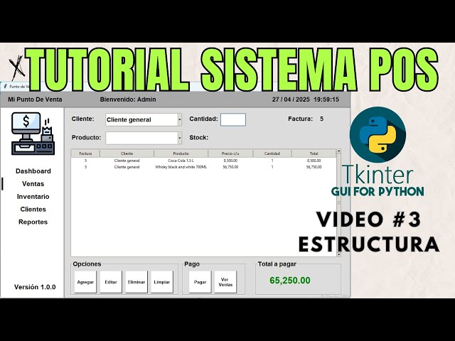 Crea un Punto de Venta en Python Tkinter 🛒 | Parte 3