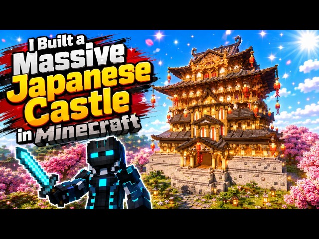 I Built A Massive Japanese Castle In Minecraft | Creative Mode | CineBuild