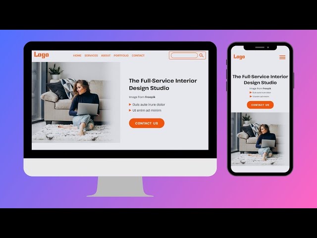 copy clone website design with mobile responsive using html css and few line of javascript.