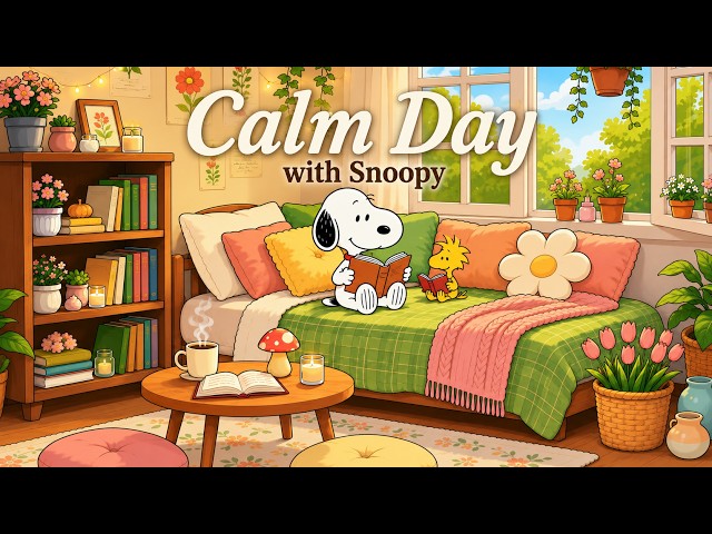 A Calm Day with Snoopy  🎧 Soft Jazz Playlist for Studying, Reading & Calm Focus
