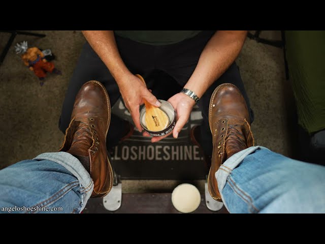 EXPERIENCE THE FAMOUS SHOE SHINER!!! | Angelo Shoe Shine