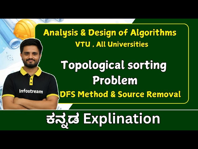 Topological Sorting - DFS & source removal Method | Analysis and Design of Algorithm