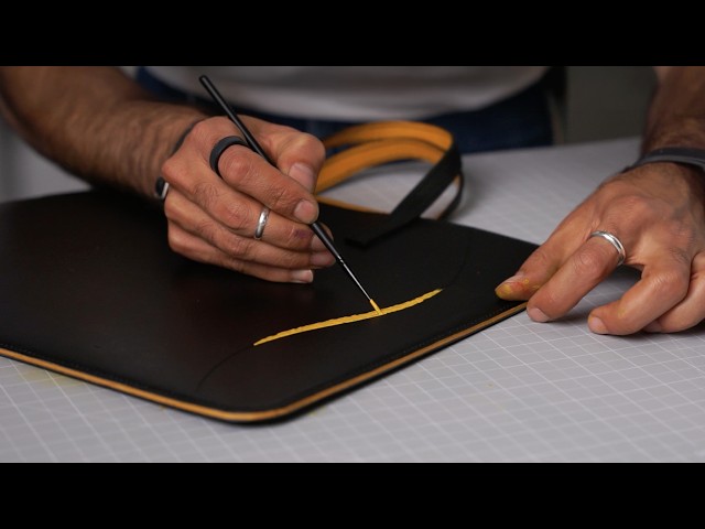 Making a handmade Leather Laptop Bag From Scratch | ASMR | GIVEAWAY! 🎁
