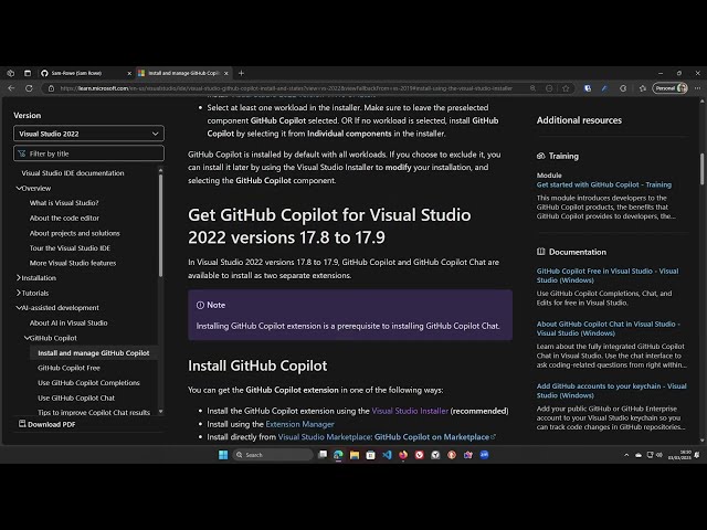 Install GitHub Copilot into Visual Studio 2022