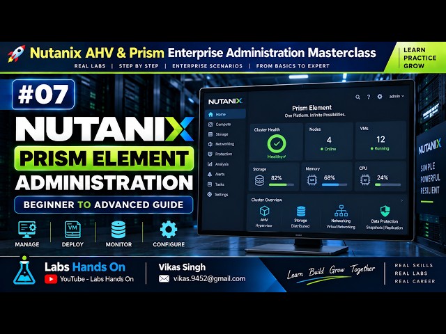 #07 Nutanix Prism Element Administration | Beginner to Advanced Guide | Nutanix AHV | Full Demo