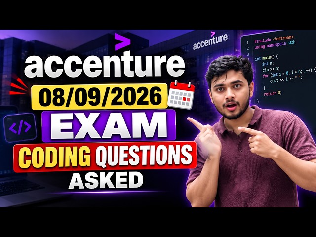 Accenture 08/09/2026 Exam Coding Questions Asked