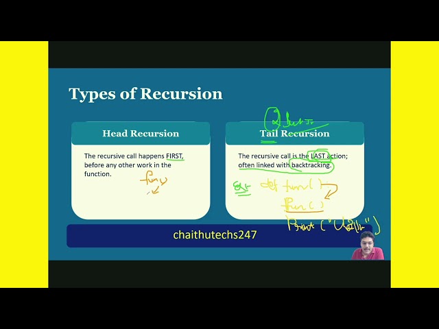 Recursion Python Programming @chaithutechs247 