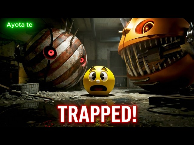 The robot Pac-Man faces an impossible challenge against monstrous robots!