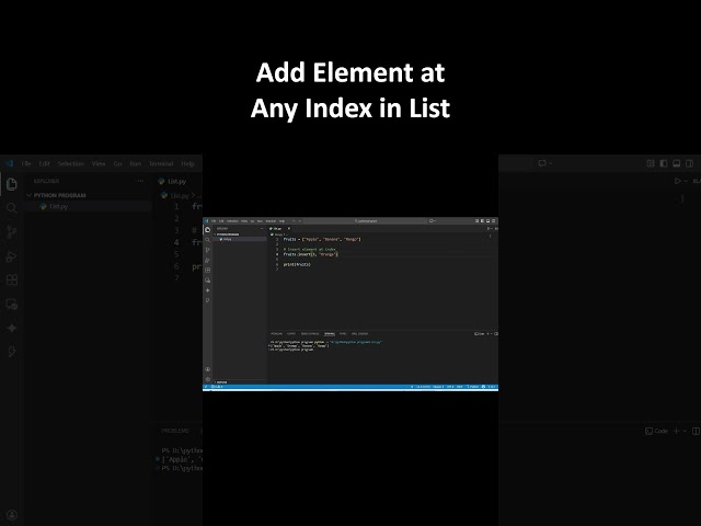 Python List insert() Explained | Add Element at Any Index