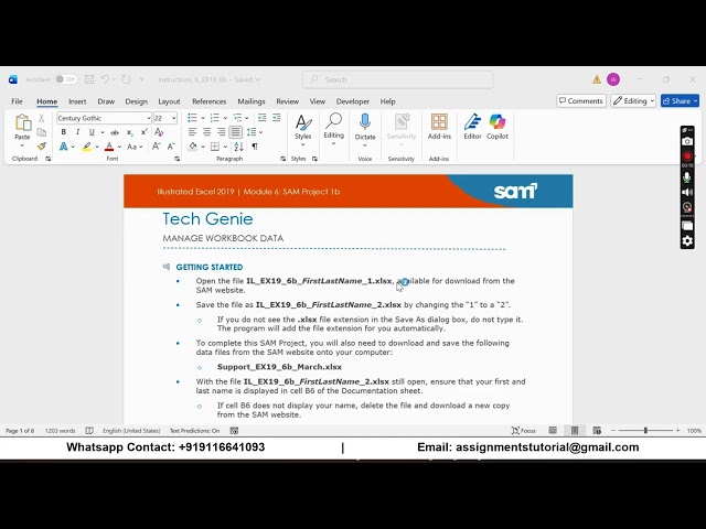 Illustrated Excel 2019 | Module 6: SAM Project 1b Tech Genie