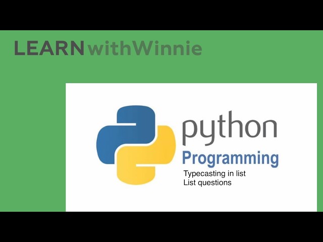 Learn Python Programming | Typecasting in list | List questions 
