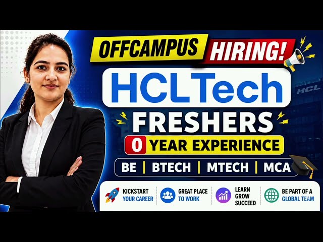 HCLTech OffCampus Hiring 2026 | GenAI, Java Full Stack & Data Scientist | 0 Years + More | Apply Now