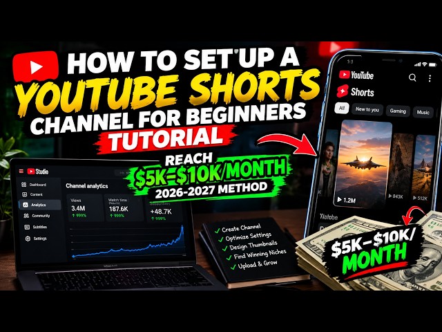 How to Set Up a YouTube Shorts Channel for Beginners Tutorial Reach $5K–$10kMonth 2026-2027 Method