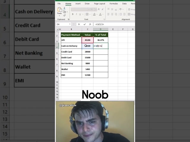 Noob vs Pro: Who Knows This Excel Trick? 👀 #excel #exceltips #spreadsheets #excelformula #shorts