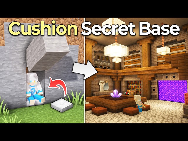 ⛏️ Minecraft :: How to build the Perfect Secret Base with Cushion! 😲 [마인크래프트 쿠션으로 완벽한 비밀기지 만들기]