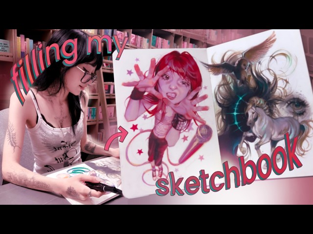 ˚˖𓍢ִ໋❀💗 How I fill my sketchbook + art vlog / I don't consider myself an artist