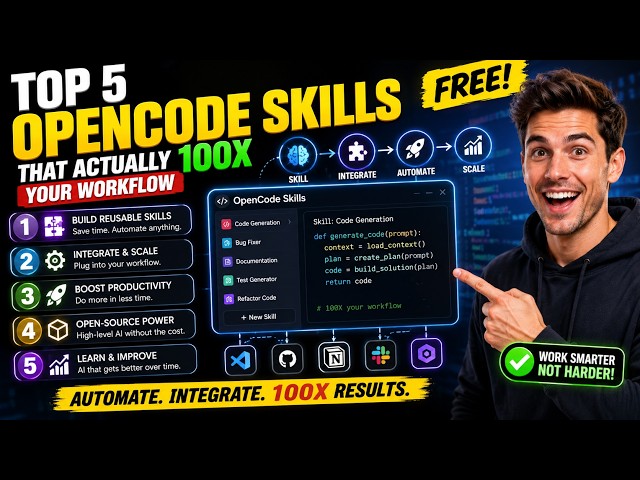 Top 5 OpenCode Skills That Will 100X Your Workflow 🚀 | FREE AI Automation Guide