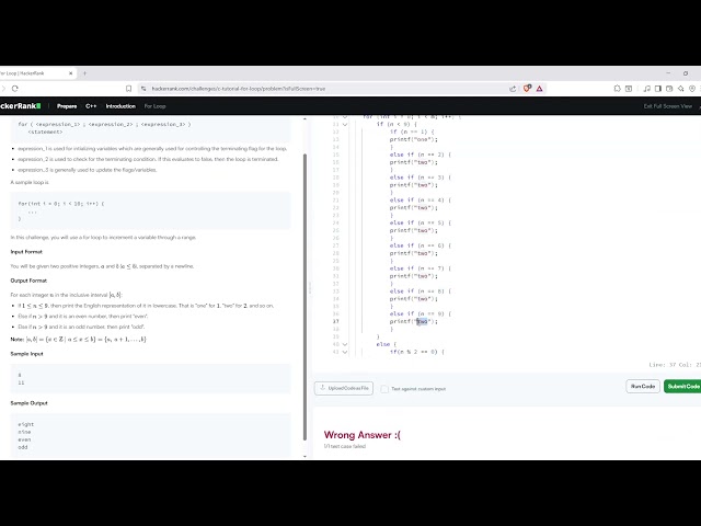 HackerRank c++ challenge (beginner)