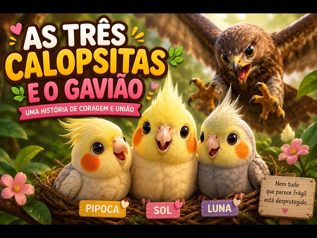 THE THREE COCKATIELS and the HAWK [story based on THE THREE LITTLE PIGS]