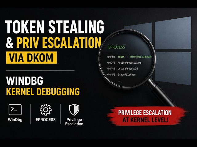 Windows Token Stealing & Privilege Escalation via DKOM | WinDbg Kernel Debugging