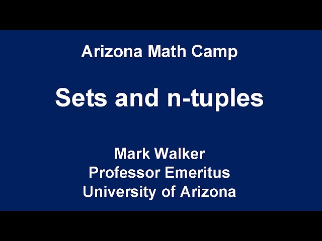 Lecture 1(A): Sets and n-tuples