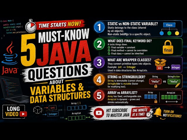 Top 5 Java Interview Questions: Variables & Data Structures Explained ☕