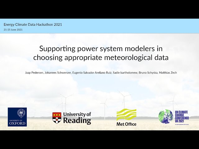 Supporting power system modelers in choosing appropriate meteorological data