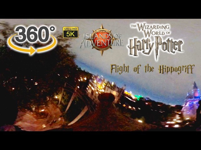 VR 360 5K Flight of the Hippogriff at Night On Ride Front Row POV Islands of Adventure 2025 12 30