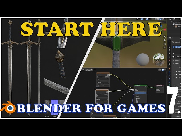 Blender for Game Dev: ABSOLUTE BEGINNER Guide (Part 7 - Baking All Materials to One)