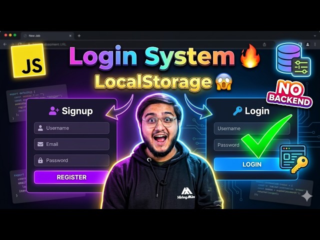 Login & Signup using LocalStorage | JavaScript Authentication Project (No Backend)