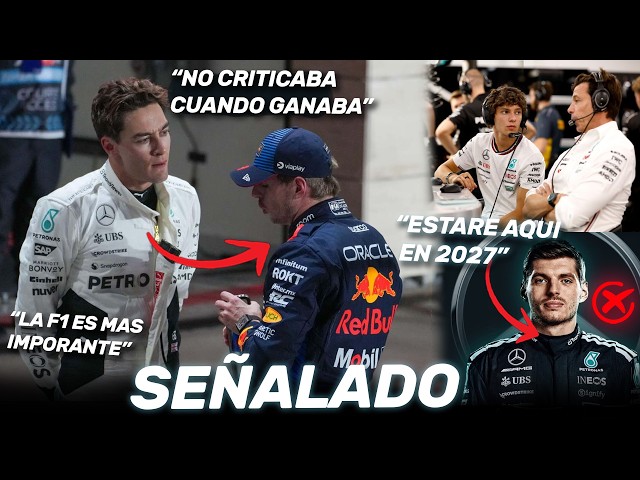 ¡¡RUSSELL ATACA a VERSTAPPEN!! Lo ACUSA de HIPOCRITA y DESAFIA su LLEGADA a MERCEDES...