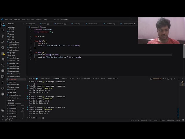 Learning C++ from Scratch | Day 19 | Coding livestream | Functions Overloading | Scope